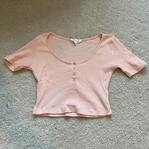 XS Lime Blue Modest Crop Top